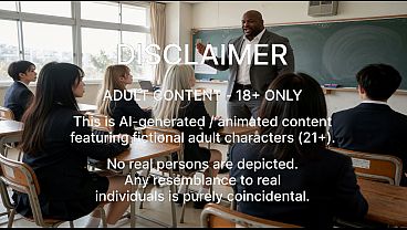 A new teacher with a huge cock and busty Japanese female students. (Ai generated)