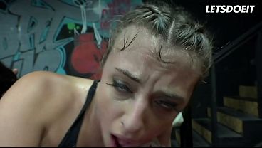 FFM Threesome in the Wrestling Ring… Gia Derza Licks His Balls Mid-Fuck